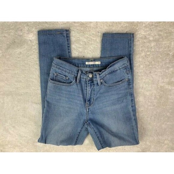 Levi's Size 26 Womens Jean 311 Shaping Skinny Stretch Mid Rise Rip Torn Distress - Picture 2 of 4